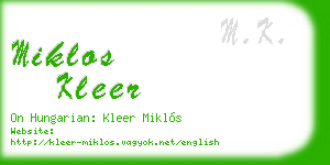 miklos kleer business card